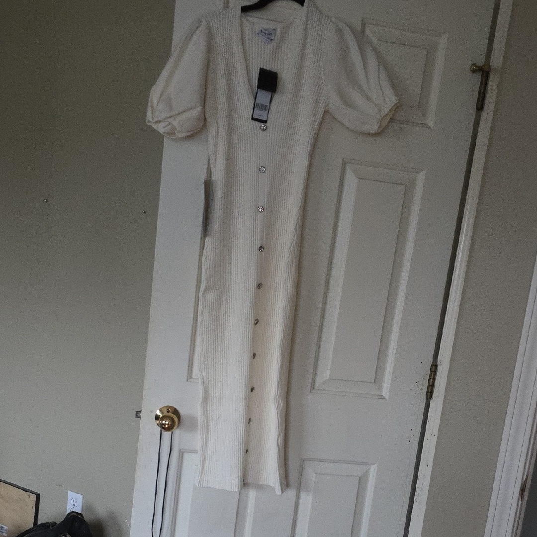 Bebe Cream Button-Down Dress